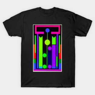 Day Glo Fluorescent Abstract Modern T-Shirt
